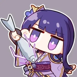 🐟 Raiden Shogun Genshin Impact Anime, Genshin Impact, Raiden Shogun, Chibi telegram sticker
