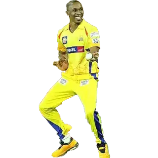 😊 Kriket, Olahraga, Atlet, Pemain Boling, Chennai Super Kings, Seragam kuning telegram sticker