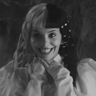 ▪️ Melanie Martinez melanie martinez, singer, celebrity, portrait, woman, black and white telegram sticker