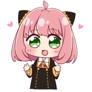 😳 Anya Forger Spy x Family Anime, Sticker, Chibi, Cartoon, Süß, Anya Forger, Spy x Family telegram sticker
