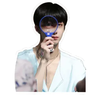 🤓 คน, ผู้ชาย, แว่นขยาย, ผู้ชาย, มอง, ภาพเหมือน telegram sticker