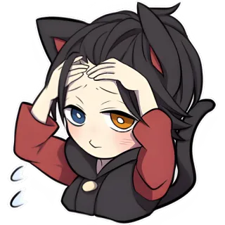 😪 cat ears, anime, manga, cartoon, kawaii, cute, chibi, sticker telegram sticker