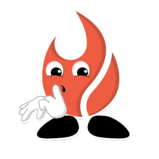 🤫 Flamme, Feu, Dessin animé, Personnage, Mignon, Mascotte telegram sticker
