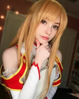 🥰 Asuna Sword Art Online คอสเพลย์, อนิเมะ, Sword Art Online, อาสึนะ, คอสเพลย์ตัวละคร whatsapp sticker