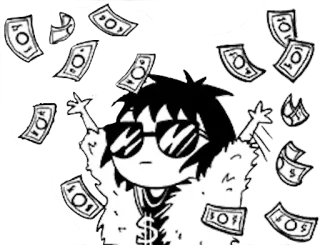 😎 argent, espèces, richesse, dollars, riche, luxe, dessin animé, lunettes telegram sticker