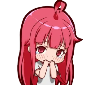 😢 Anime, Manga, Dibujo animado, Chica, Llorar, Triste, Chibi telegram sticker