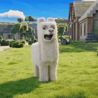 🌟 lạc đà alpaca, minecraft, động vật, trò chơi điện tử, nhân vật telegram sticker
