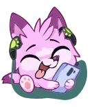 🎧 chó, động vật, dễ thương, hoạt hình, điện thoại, vui vẻ telegram sticker