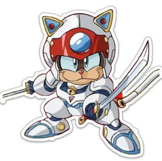 🐟 kot, anime, miecz, zbroja, wojownik, zawodnik, słodki, zwierzę telegram sticker