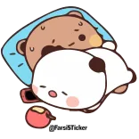 😴 @MochiPeach urso, fofo, dormindo, mochi, pêssego telegram sticker