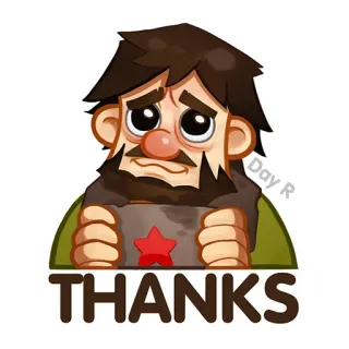 🤗 THANKS Cartoon, Mann, Danke, Roter Stern telegram sticker