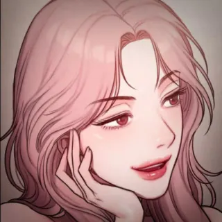 👙 Frau, Porträt, Illustration, Rosa, Cartoon, Mädchen telegram sticker