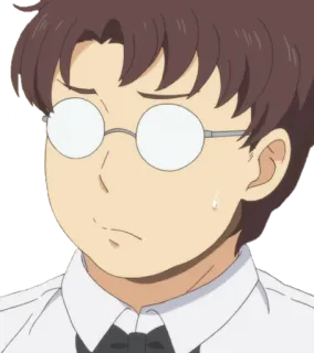 😫 Anime, Uomo, Occhiali, Ritratto, Cartone animato telegram sticker