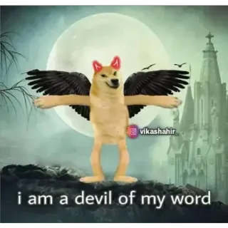 ⭐ Doge Doge meme i am a devil of my word whatsapp sticker