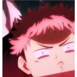 🙂 Yuji Itadori Jujutsu Kaisen anime, cartoon, manga, funny face, meme, Yuji Itadori, Jujutsu Kaisen whatsapp sticker