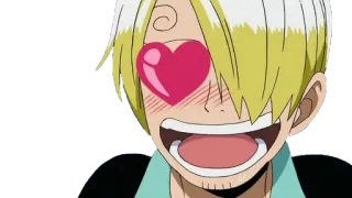 😍 Sanji One Piece sanji, one piece, anime, desenho animado, olhos de coração, amor, mangá telegram sticker