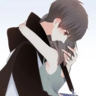 💕 Anime, Pareja, Abrazo, Amor, Romance telegram sticker