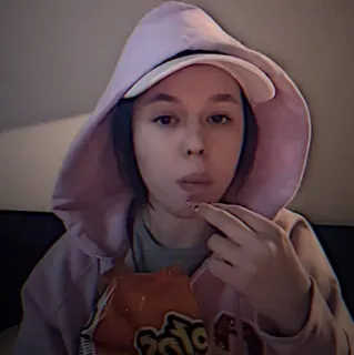 💍 pessoa, comendo, lanche, moletom com capuz, retrato telegram sticker