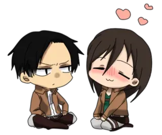 ❤ Levi Ackerman Attack on Titan Anime, Chibi, L'Attaque des Titans, Levi, Fanart, Dessin animé telegram sticker