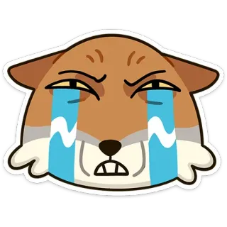 😭 pleurer, emoji, triste, dessin animé, autocollant, animal, larmoyant whatsapp sticker