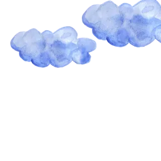 ☂️ nuage, aquarelle, bleu, ciel, météo, duveteux whatsapp sticker