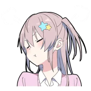 😠 anime, garota, sonolenta, desenho animado, fofa, estrelas, kawaii telegram sticker