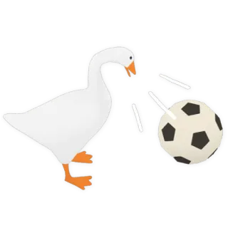 ⚽️ ガチョウ, サッカー, ボール, 動物, 鳥, ゲーム telegram sticker