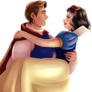 💏 Snow White принц, принцесса, дисней, пара, любовь, мультфильм telegram sticker