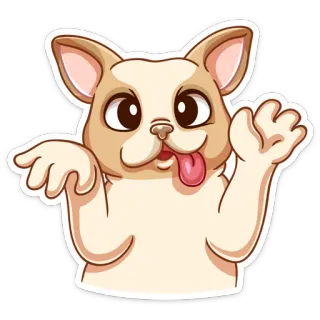 😜 cachorro, fofo, engraçado, animal, animal de estimação, desenho animado telegram sticker
