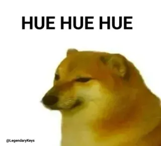 😂 Doge HUE HUE HUE chien, mème, drôle, Cheems telegram sticker