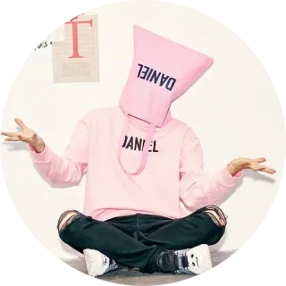 🤷‍♂️ DANIEL orang, merah muda, daniel, mode, gaya, korea whatsapp sticker