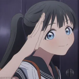 💠 Anime, Ragazza, Uniforme scolastica, Saluto, Carina, Personaggio telegram sticker