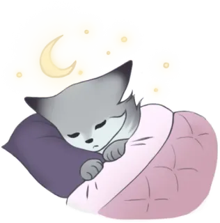 😪 gato, dormindo, travesseiro, cobertor, fofo, animal whatsapp sticker