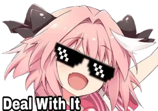 😎 Deal With It deal with it, sunglasses, anime, meme telegram sticker