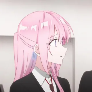 🍬 anime, rambut pink, wanita, kartun, manga telegram sticker