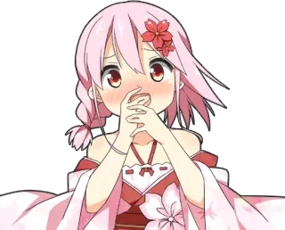 😳 Anime, Garota, Fofa, Ruborizar, Mangá, Kimono whatsapp sticker