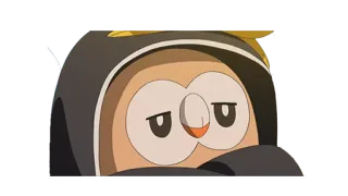 😔 Rowlet Pokemon Rowlet, Pokemon, owl, cartoon, cute telegram sticker