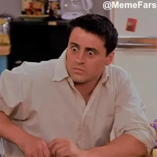 😧 Joey Tribbiani Friends MemeFars มีม, ตลก, โจอี, เฟรนส์, ซิทคอม, แมตต์ เลอบลัง telegram sticker