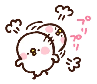 💥 プリプリ mono, kawaii, japonés, onomatopeya telegram sticker