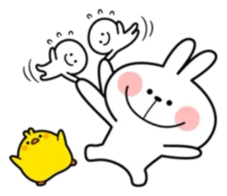 ♥️ rabbit, bunny, chick, cute, cartoon, animal telegram sticker