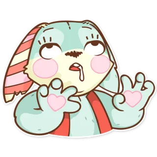 😫 królik, kreskówka, słodki, zwierzę, naklejka telegram sticker