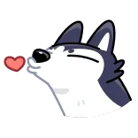 😘 动物, 狗, 哈士奇, 心, 爱, 吻 whatsapp sticker