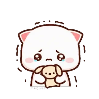 🥺 猫, 可爱, 哭, 悲伤, 情绪化, 卡哇伊, 卡通 whatsapp sticker