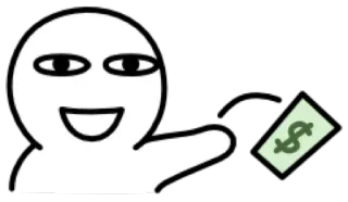 😀 Geld, Dollarzeichen, Finanzen, Figur, Angebot, Geschenk, Reichtum telegram sticker