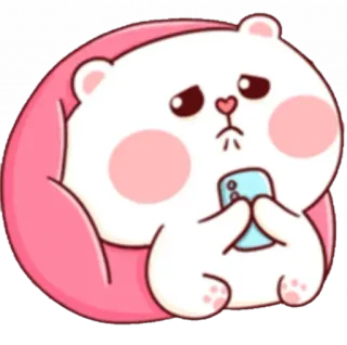 😔 грустный, медведь, милый, мультик, животное, телефон, сердце, каваи telegram sticker