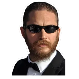 😎 Tom Hardy attore, celebrità, ritratto, occhiali da sole, uomo telegram sticker
