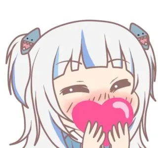 😍 อนิเมะ, ฉลาม, หัวใจ, น่ารัก, VTuber telegram sticker