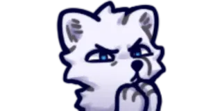 😐 mèo, nhãn dán, hoạt hình, mèo trắng, tức giận telegram sticker