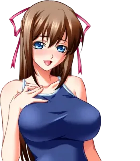 👙 anime, girl, swimsuit, cartoon, blush whatsapp sticker