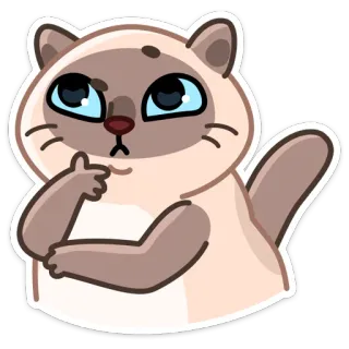 🤔 кот, животное, милый, мультфильм, стикер, думающий telegram sticker